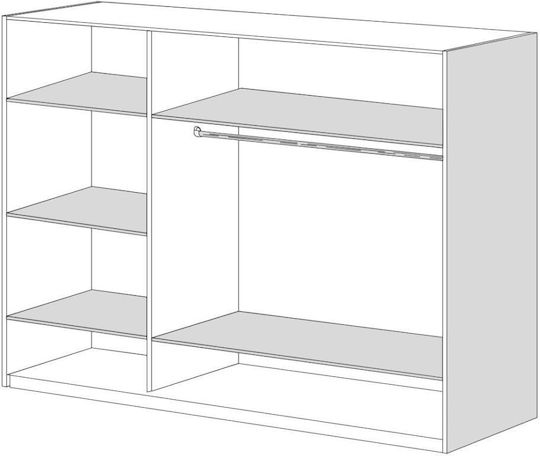 Dreifachtür 120x50x180cm Ashtray