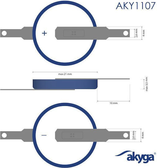 Akyga Batterie Lithium für Uhren CR2032 3V 1Stück