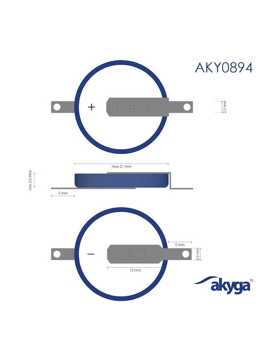 Akyga St2nb Baterie Litiu pentru ceasuri CR2032 3V 1buc