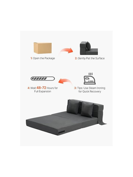 Multifunctional Bean Bag Sofa Dark Gray 195x100.5x15cm
