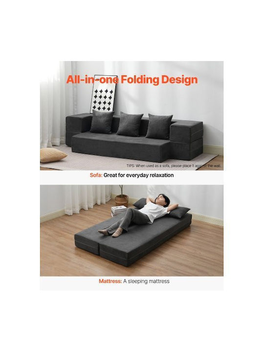 Vielseitiger Sitzsack & Pouf Dunkelgrau 103x193x22,5cm