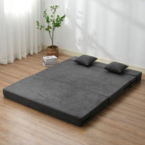 Multifunctional Bean Bag Chair Sofa Dark Gray 206x154.5x15cm