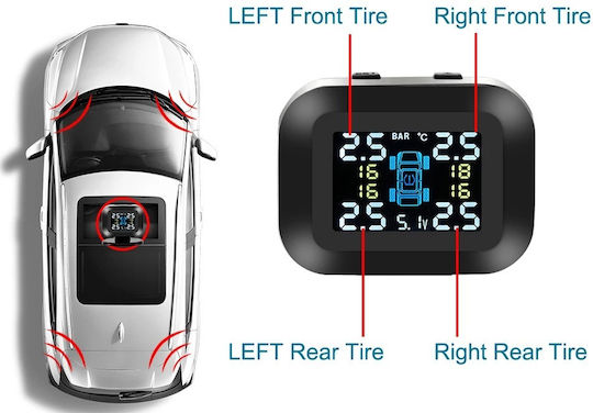 Wireless TPMS USB LCD Display – Car Tire Pressure Monitoring System AIF120