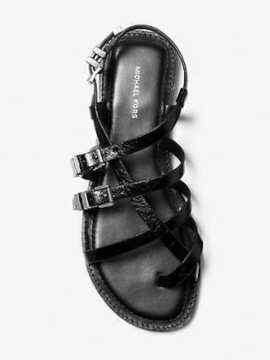 Darrington Leather Women's Flat Sandals in Black Color
