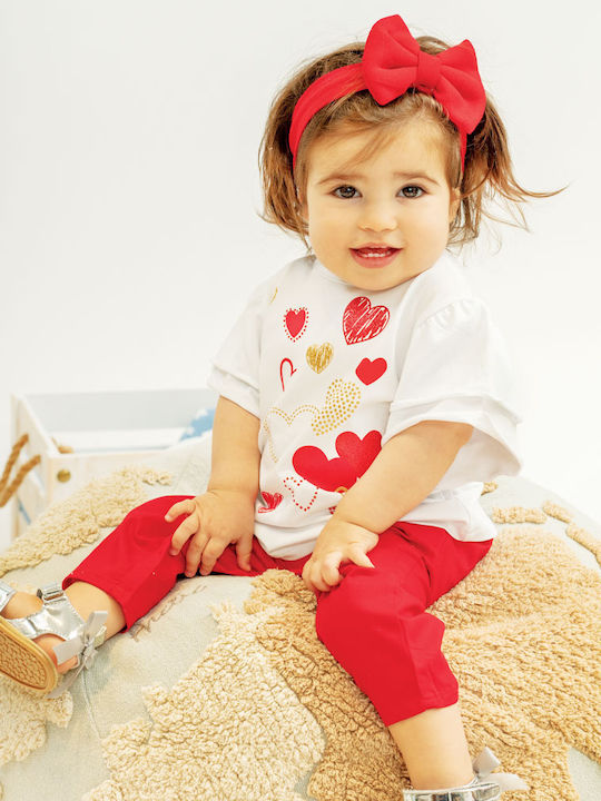 Kinder-Set mit Hose Sommer 2Stück Red Bluse