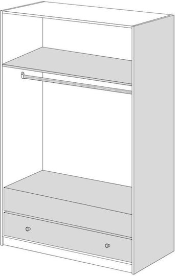 Ușă dublă Dulap de Haine cu Spațiu de Depozitare Nuci 102x60x233cm