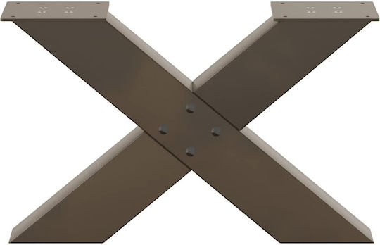 vidaXL Metallic Furniture Leg 2 Pieces Suitable for Table / Coffee Table / Office 50x30cm Brown