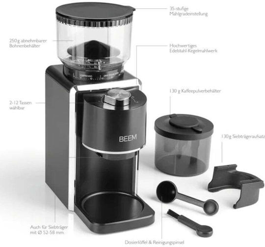 Beem Molin de cafea comercial La cerere cu capacitate de retinere a cafelei 250gr