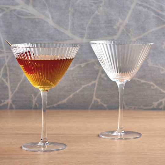 Design Is This Σετ Ποτήρια Κοκτέιλ / Ουίσκι / Martini Κολωνάτα Γυάλινα 2τμχ