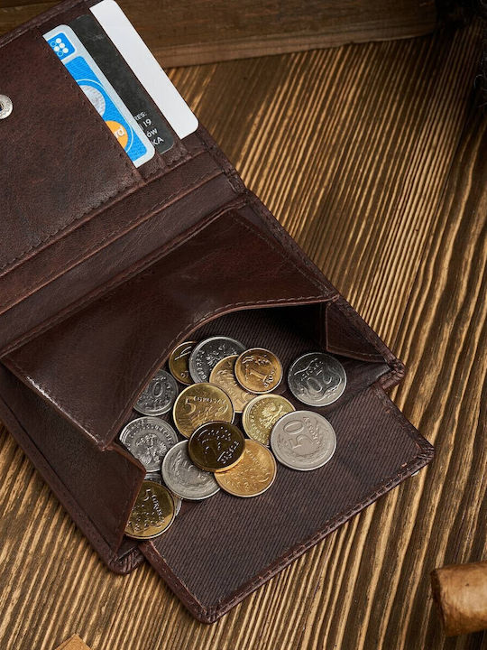 Leather Men's Wallet Classic with RFID Brown