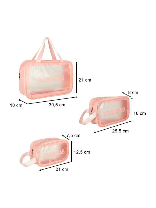 Travel Cosmetic Bag Set Tecos 3 Different Sizes Waterproof Black
