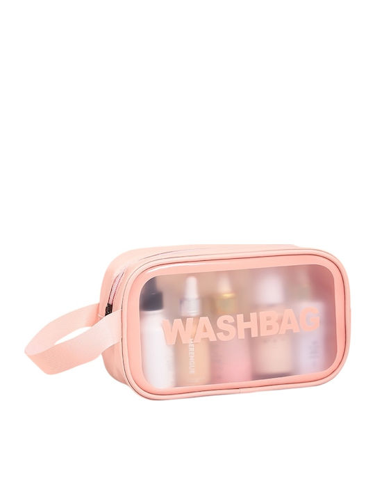 Travel Cosmetic Bag Set Tecos 6 Different Sizes Waterproof Pink Travel Cosmetic Bag Set Tecos 6 Different Sizes Waterproof Pink