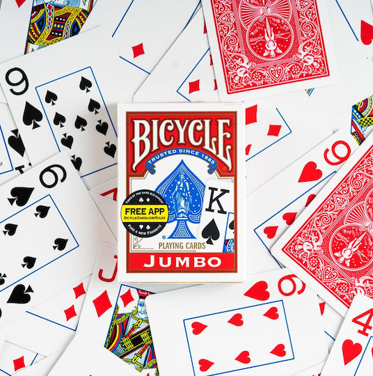 Bicycle Rider Back Jumbo Index Set Spielkarten 2 Stück für Poker Rot