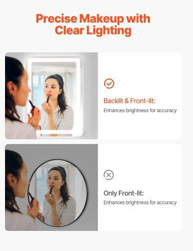 Vevor DDJXJ5070CM3XSKTBV2 Καθρέπτης Led από Πλαστικό 50x70cm Λευκός Vevor DDJXJ5070CM3XSKTBV2 Καθρέπτης Led από Πλαστικό 50x70cm Λευκός