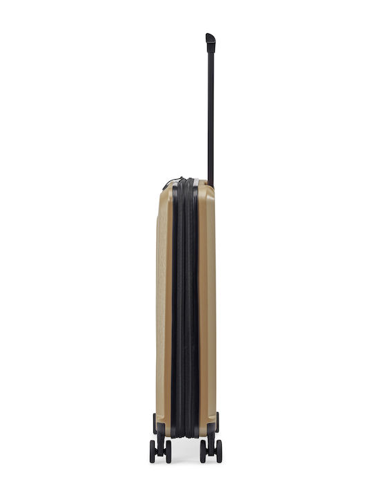 Senz° Μεσαία Βαλίτσα Ταξιδίου Σκληρή Champagne Brown με 4 Ρόδες Ύψους 66εκ.