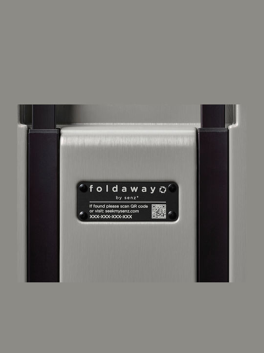 Senz° Μεγάλη Βαλίτσα Ταξιδίου Σκληρή Silk Grey με 4 Ρόδες Ύψους 76εκ.