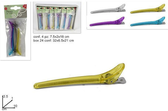 Set aus 4 Haarklammern Länge 10cm 4 Farben