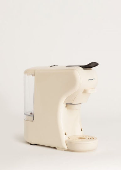 Create Potts Καφετιέρα για Κάψουλες Nespresso Πίεσης 19bar Cream