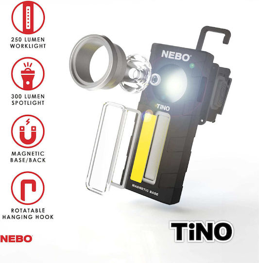 Nebo Battery Workshop Light LED Dual Function with Brightness up to 300lm Tino