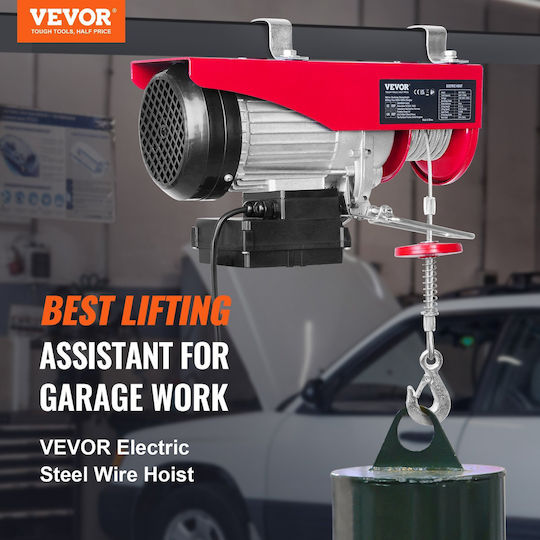Vevor Electric Hoist 1450 W Wifi Remote Control Max Lifting Height 6/12 M Speed 10 M Min Capacity 400 800 Kg