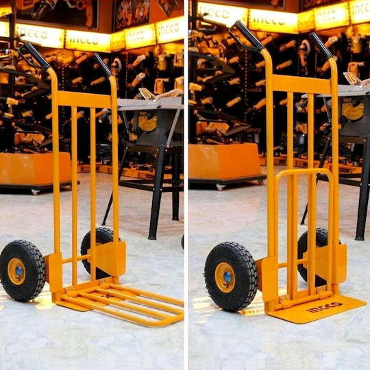 Ingco Καρότσι Μεταφοράς για Φορτίο Βάρους έως 200kg σε Κίτρινο Χρώμα