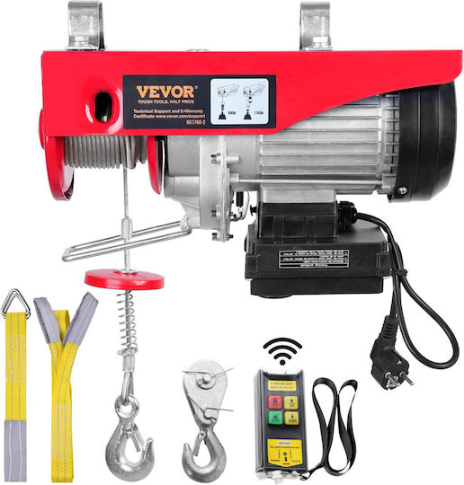 Vevor Electric Hoist 1450 W Wifi Remote Control Max Lifting Height 6/12 M Speed 10 M Min Capacity 400 800 Kg