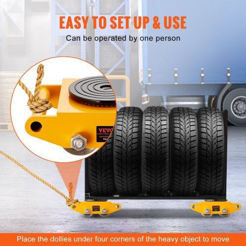 Set 4 Transportoare Dolly Capacitate 12 Tone Rotire 360 de Grade