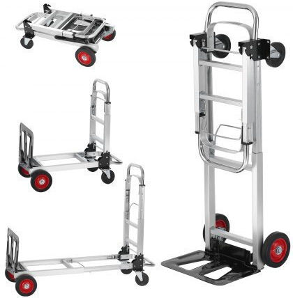 2-in-1 Cargo Trolley Maximum Capacity 181 Kg Weight 8 Kg Aluminum Foldable 384 X 1075 X 867 Mm