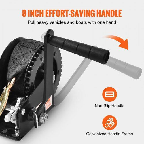 Vevor 550 Kg Manual Winch Strap 2-Way Ratchet Boats ATVs Trailers