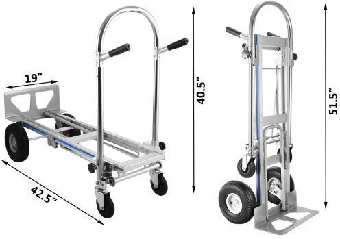 3 In 1 Cargo Trolley Aluminum Max Capacity 320 Kg 4 Wheels