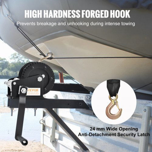 Vevor 550 Kg Manual Winch Strap 2-Way Ratchet Boats ATVs Trailers