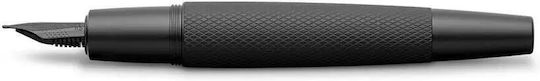 Faber-Castell E-motion Pure Fountain Pen Medium Black Aluminum with Black Ink