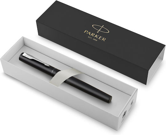 Parker Vector XL Writing Pen Medium Black made of Steel with 1 Replacement Nibs