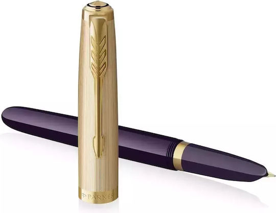 Parker 51 Premium Πένα Γραφής Fine Μωβ με Μπλε Μελάνι