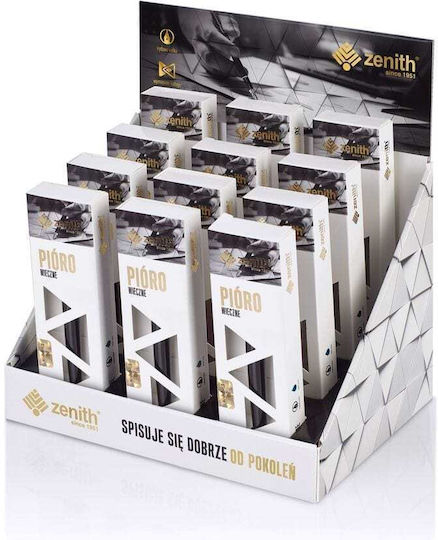 Zenith Schreibfeder Schwarz aus Stahl mit Schwarz Tinte