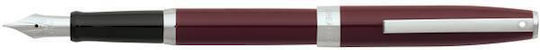 Sheaffer Füllfederhalter Mittel Rote aus Stahl mit Blauer Tintenfarbe