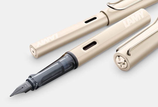 Lamy Πένα Γραφής Medium Μπεζ από Αλουμίνιο με Μπλε Μελάνι