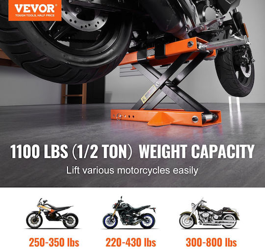 Motorcycle Scissor Jack Vevor 500 Kg Capacity Lifting Range 95-400 Mm