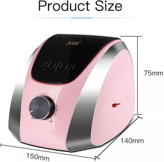 SML M13 Nail Drill Power 35W Pink with Pedal with 35000 Rotations per Minute