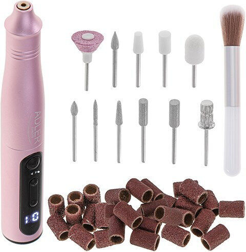 Adler Nagelfräser Batterie 11W Rosa mit 13500 Umdrehungen pro Minute
