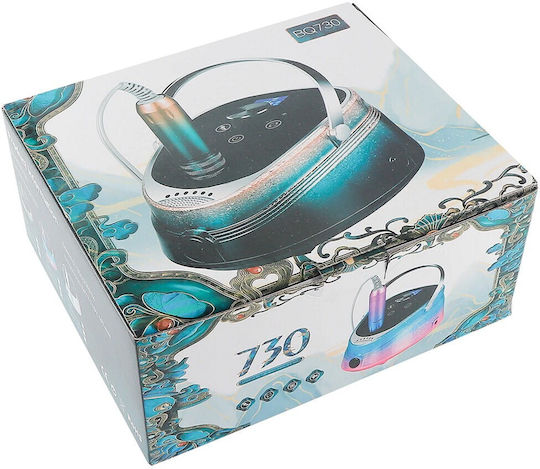 BQ730 Τροχός Νυχιών Ρεύματος 50W Μωβ 30000 Στροφών με Πεντάλ Mπλε Ροζ