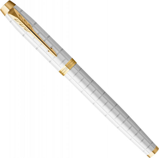 Parker I.M. Premium Писалка Medium Бяла от Inox с Червено Мастило