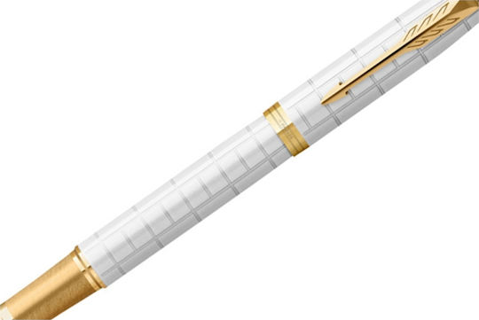 Parker Im Premium Pearl Gt Σετ Πένα Γραφής Fine Λευκή με Μπλε Μελάνι