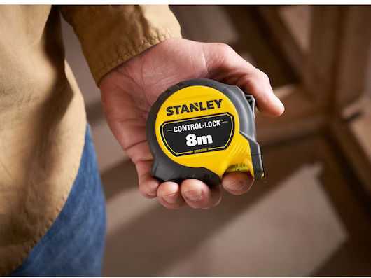 Stanley Lock Tape Measure with Auto-Rewind 25mm x 8m