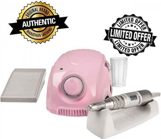 Saeyang 3 Champion Nail Drill Power 45W Pink with Pedal with 35000 Rotations per Minute