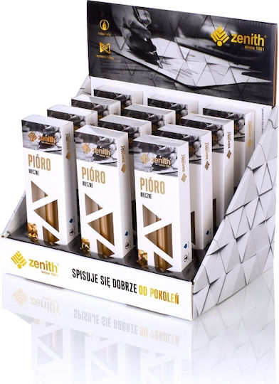 Zenith Module Stilou Auriu Din Otel Cu Cerneală Roșie
