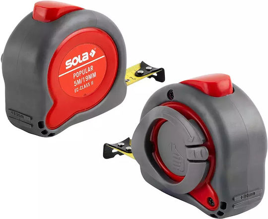Sola POPULAR PP5 Μετροταινία με Αυτόματη Επαναφορά 19mm x 5m 2τμχ