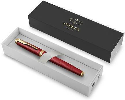 Parker Schreibfeder Fein 0.5mm Rot aus Aluminium mit Rot Tinte und mit 1 Ersatzfedern