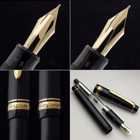 Pilot Justus 95 Adjustable Gold Trim Fountain Pen 3131910239246 Nibs Medium 14k