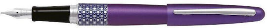 Pilot Mr Retro Pop Collection Fountain Pen Metallic Purple Ellipse Ring Medium Nib 4902505505034 Nibs Medium